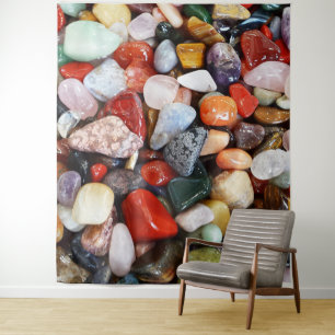 a lot of beautifully coloured stones tapestry