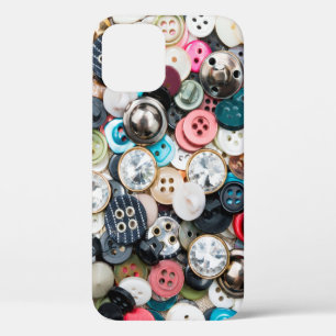 A lot of colourful sewing buttons of different col iPhone 12 case