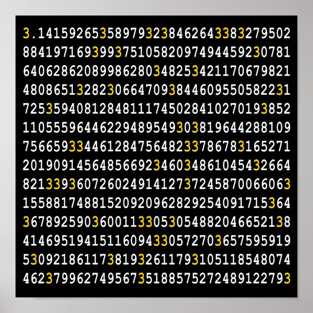 A Lot of Pi Yellow 3  Poster (Front)