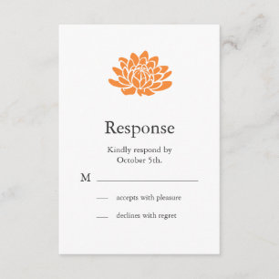 A Lotus Flower RSVP (orange) Card