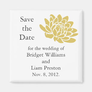 A Lotus Flower Save the Date Magnet (yellow)