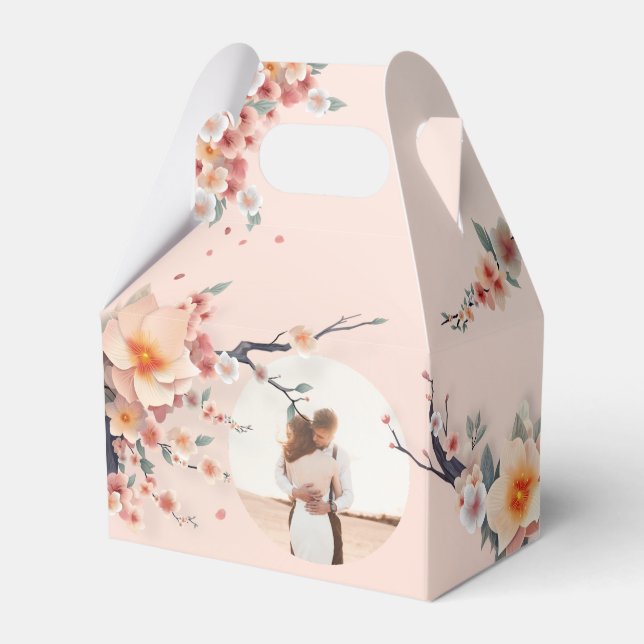 A Love Blossoming Under the Cherry Trees Favour Box (Front Side)