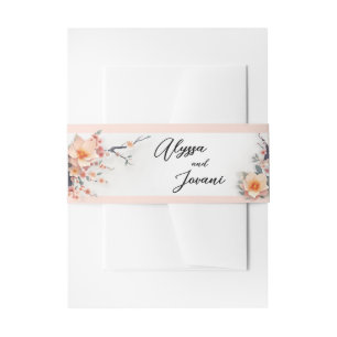 A Love Blossoming Under the Cherry Trees Invitation Belly Band