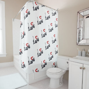 A Love Heart Shower Curtain
