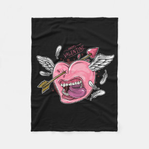 a love heart with lips and wings that are hit by l fleece blanket