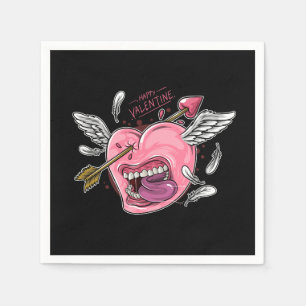 a love heart with lips and wings that are hit by l napkin