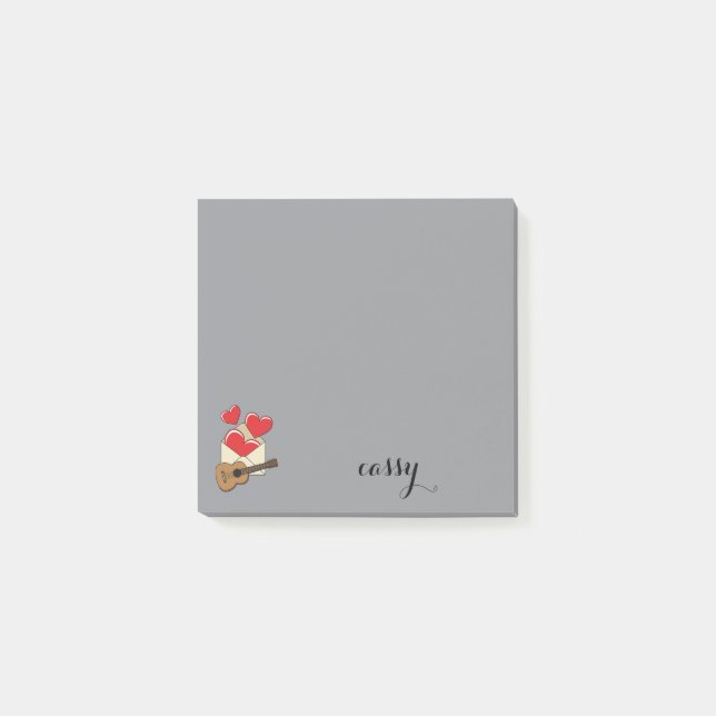 A Love Letter and A Guitar for You | Personalize Post-it Notes (Front)