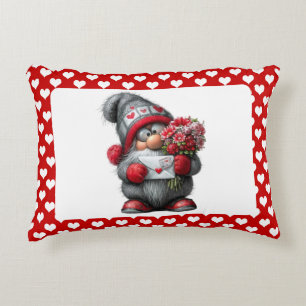 "A Love Note for You" Valentine Gnome Decorative Cushion