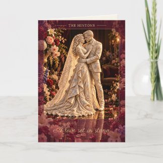 A Love Set in Stone | Marble Couple Wedding Card