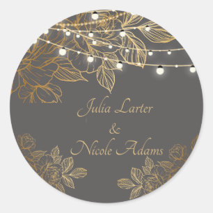 "A Love Story Unfolds: Our Wedding Classic Round Sticker
