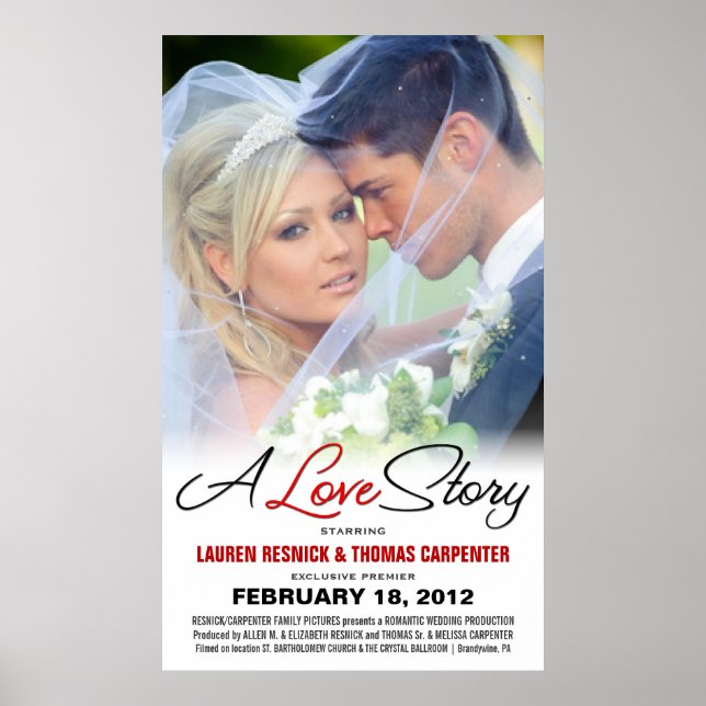 A Love Story - Wedding Movie Photo Poster (Front)