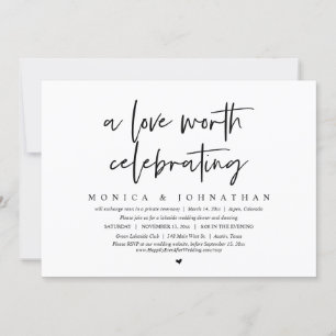 A Love Worth Celebrating, Wedding Elopement Invitation
