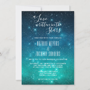 A Love Written in the Stars Celestial Wedding Invitation