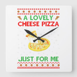 A Lovely Cheese Pizza Shirt Alone Funny Kevin X-Ma Square Wall Clock