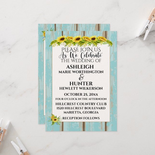 A Lovely Day For A Wedding - Invitation (Front/Back In Situ)