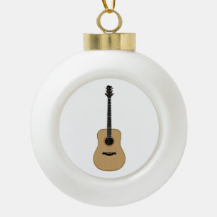 A lovely guitar ceramic ball christmas ornament