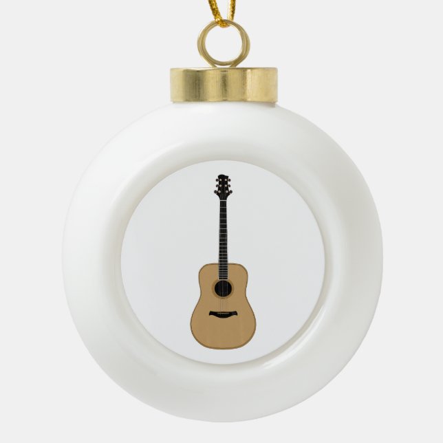 A lovely guitar ceramic ball christmas ornament (Front)