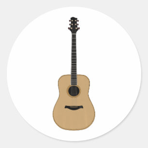 A lovely guitar classic round sticker