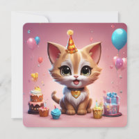 A lovely kitten celebrating his birthday