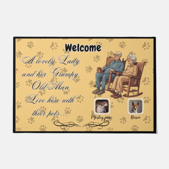 A Lovely Lady and Grumpy old man Doormat (Front)