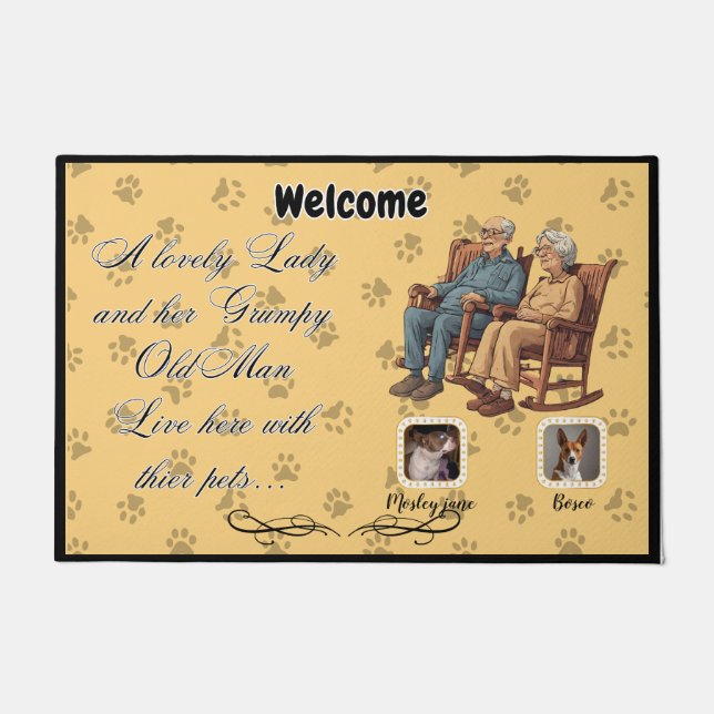 A Lovely Lady and Grumpy old man Doormat (Front)