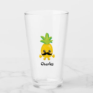 A lovely pineapple mustache glass