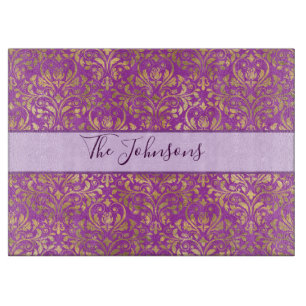 A lovely purple damask cutting board