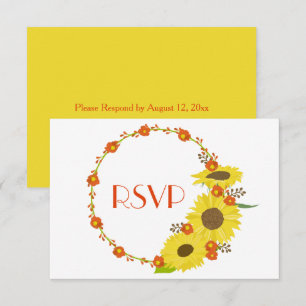 A lovely Sunflower RSVP Invitation