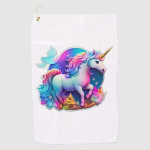 A Lovely Unicorn Sticker Golf Towel