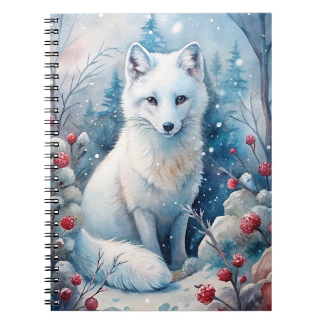 A Lovely White Fox in Winter Notebook (Front)