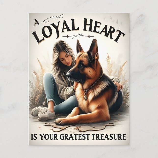 A Loyal Heart With A German Shepherd Postcard (Front)