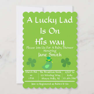 A Lucky Lad Is On His Way? Invitation