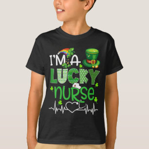 A Lucky Nurse Shamrock Stethoscope Funny St T-Shirt