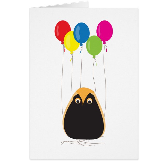 A lucky owl with happy balloons (Front)