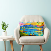 A lumbar featuring a painting design