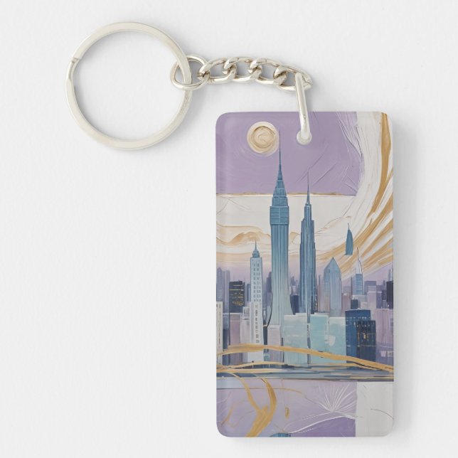 A Lunar Cityscape Key Ring (Front)