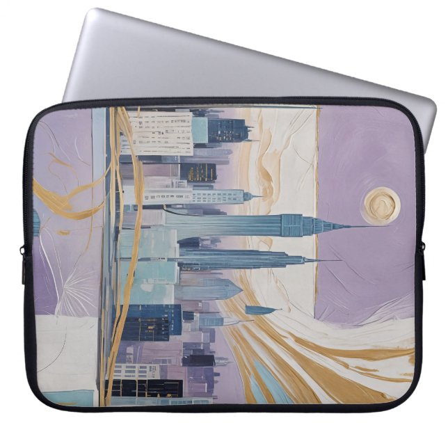 A Lunar Cityscape Laptop Sleeve (Front)