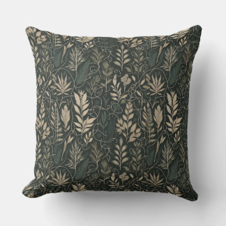 A lush forest at night cushion