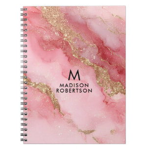A luxurious pink marble background notebook