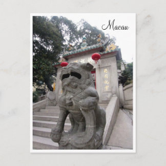 a-ma temple statue postcard