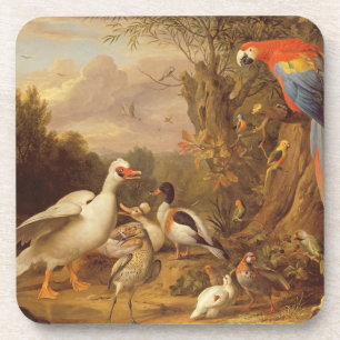 A Macaw, Ducks, Parrots and Other Birds in a Lands Coaster