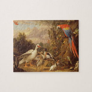 A Macaw, Ducks, Parrots and Other Birds in a Lands Jigsaw Puzzle