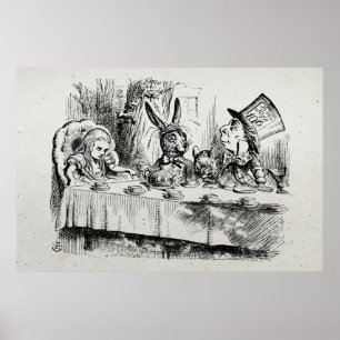 A Mad Tea-Party - Alice in Wonderland 1865 Poster