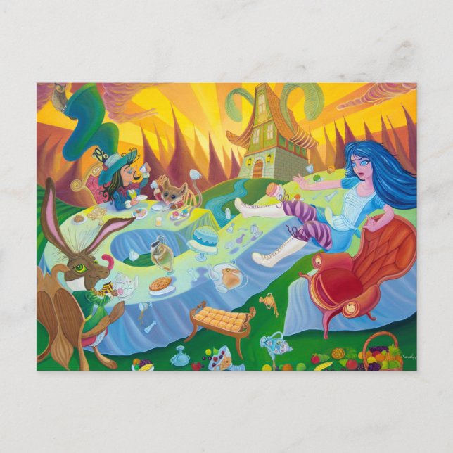 "A mad tea-party" Postcard (Front)