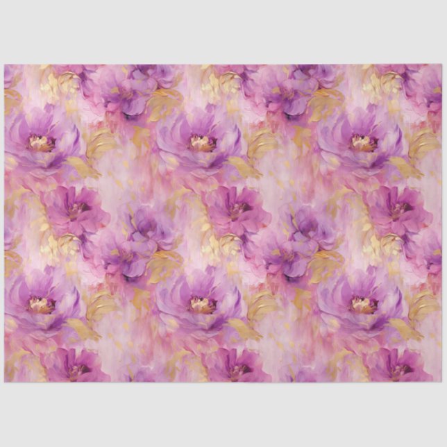 A Magenta Floral Series Design #1 Tissue Paper (Front)