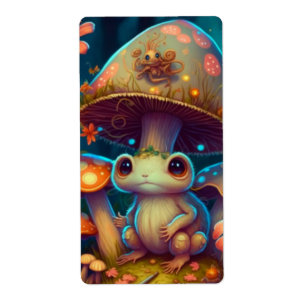 A magic mushroom frog gift tags