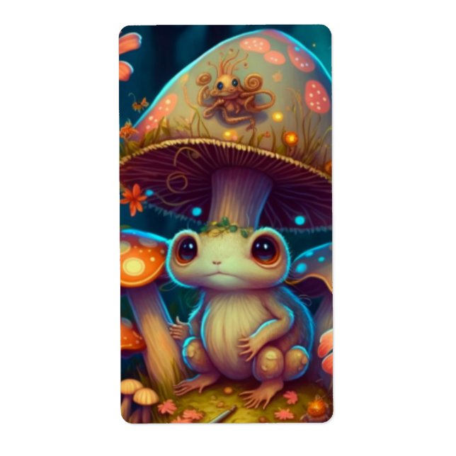 A magic mushroom frog  gift tags (Front)