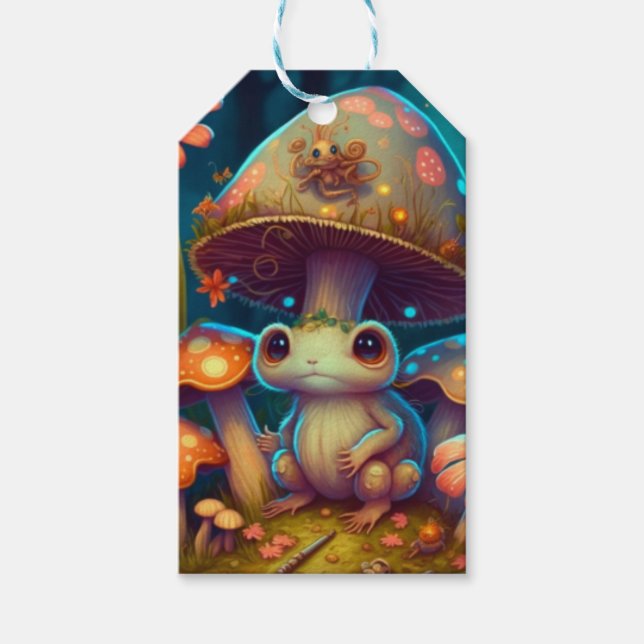 A magic mushroom frog  gift tags (Front)
