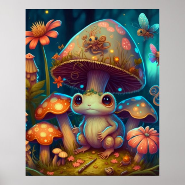 A magic mushroom frog  poster (Front)