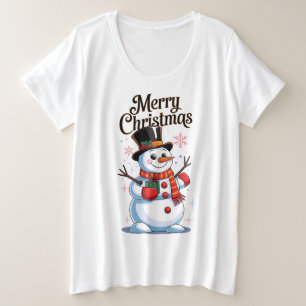 A Magical Christmas: A Smiling Snowman Plus Size T-Shirt